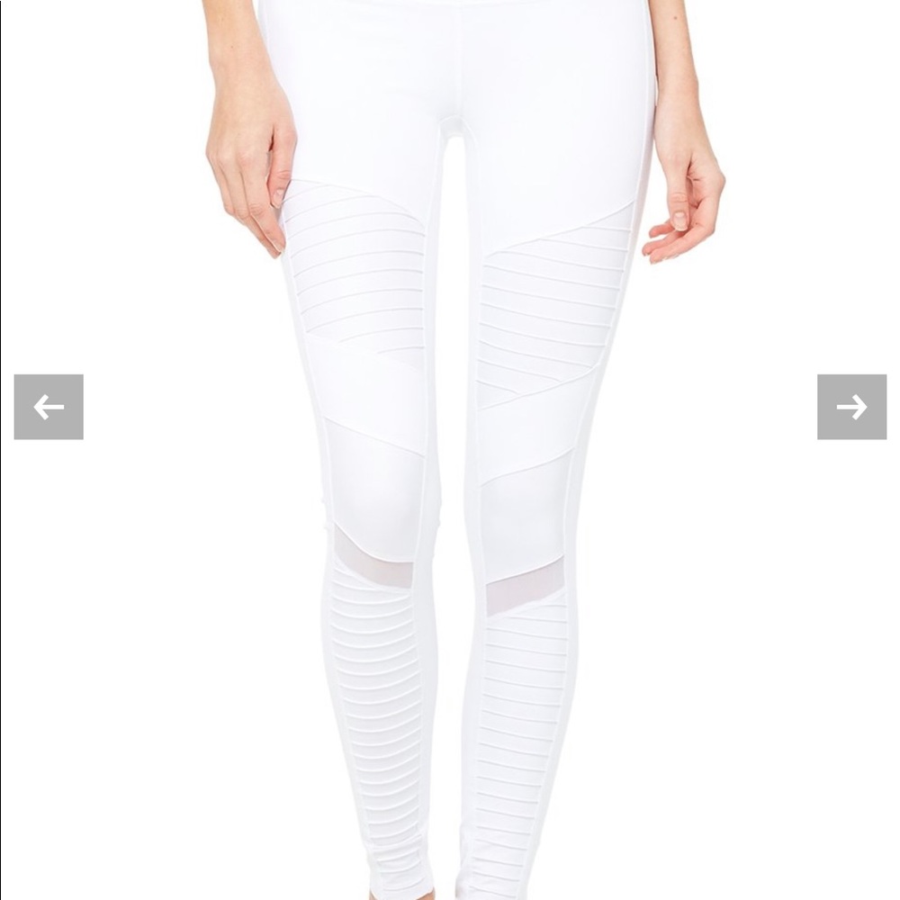 White Alo moto leggings small